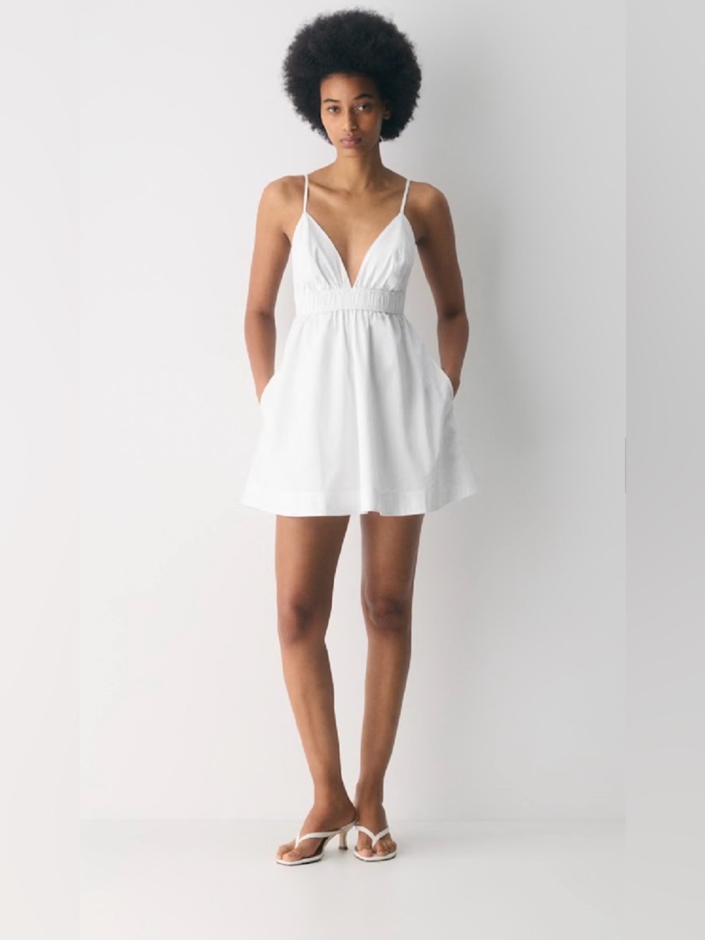 Aritzia Babaton White Encourage Poplin Midi Dress - Picture 2 of 6